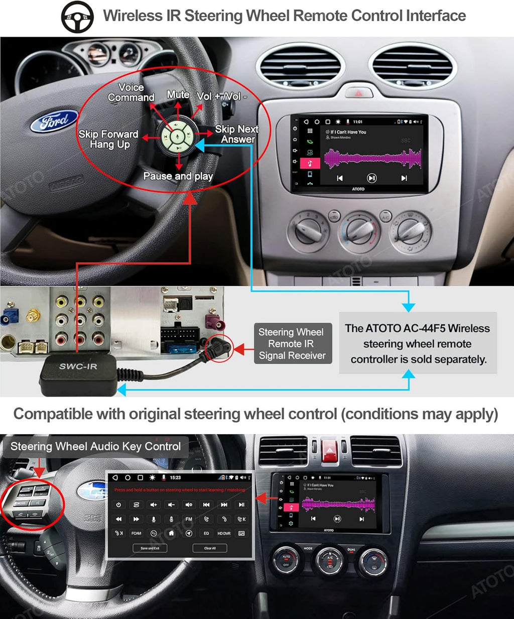 7inch Double-DIN Android Car Stereo with Wireless CarPlay P4216