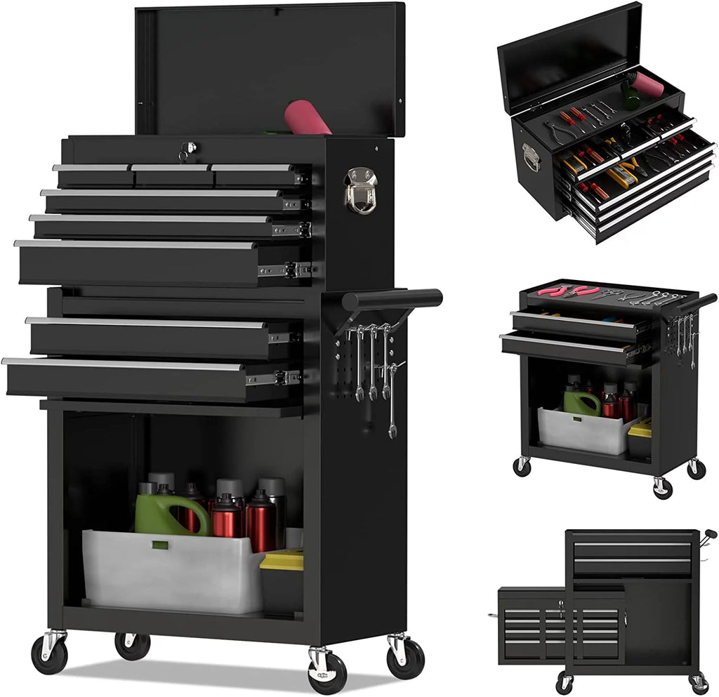 8 Drawer Rolling Tool Chest with Lockable Drawers C2048