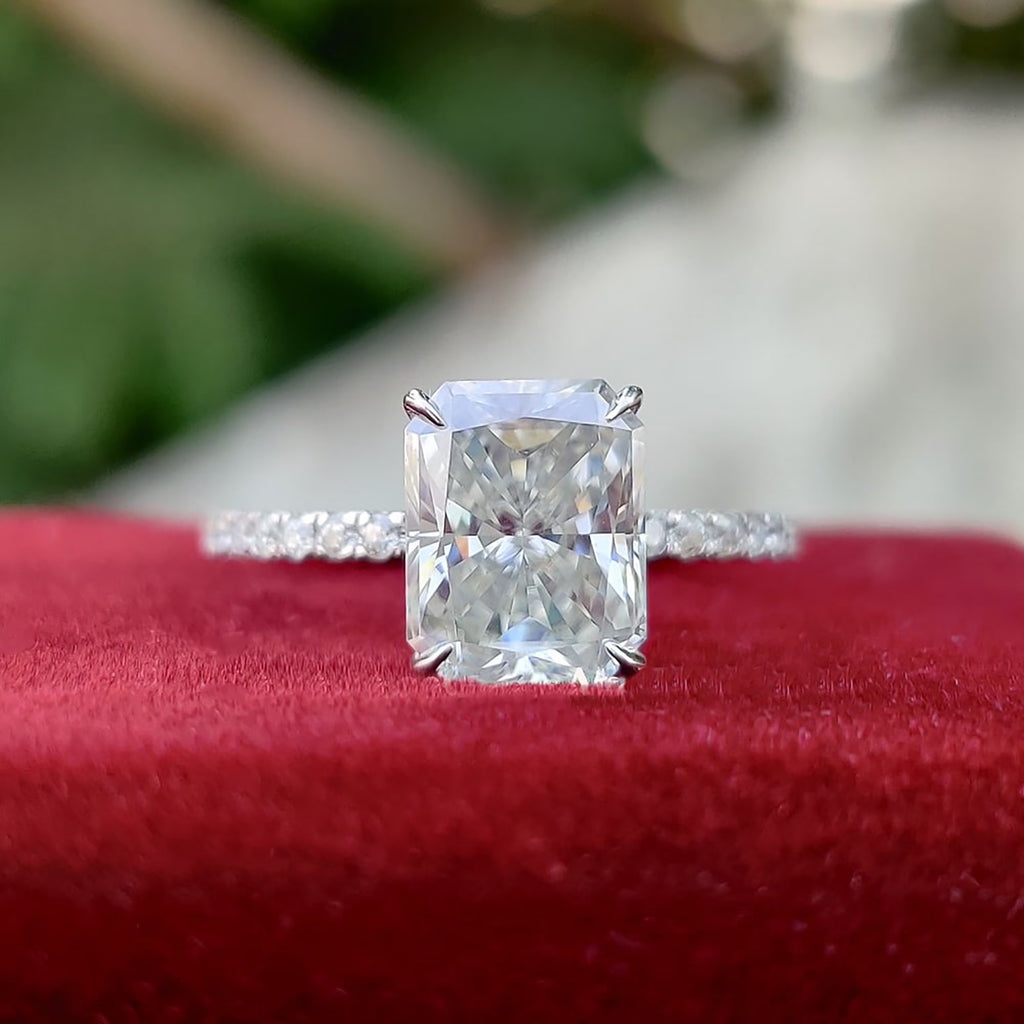 2ct Radiant Cut Moissanite Engagement Ring 14k Gold Wedding Ring O4187