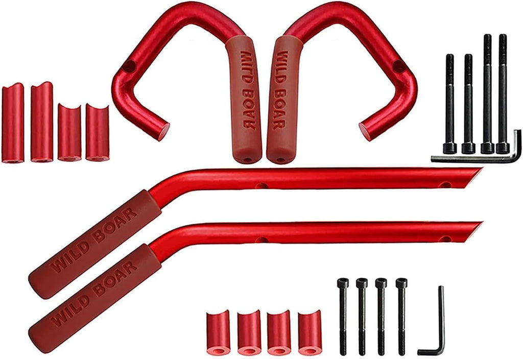 Red Pack of 2 Steel Grab Handle Kit for Jeep Wrangler JK JKU 4 Doors V605318