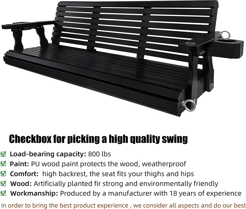Wooden 3 Seater Porch Swing V502782