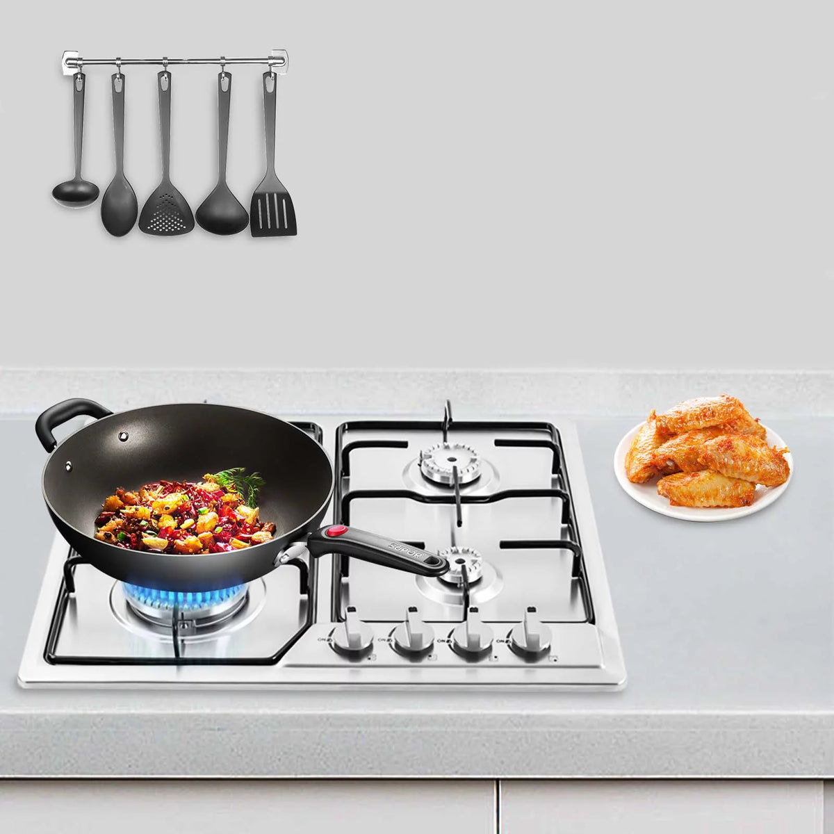23 x 20 Stainless Steel 4 Burners Gas Cooktop G499