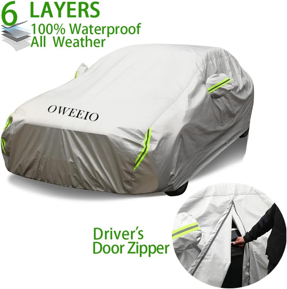 6 Layers Waterproof All Weather Car Cover with Zipper O663