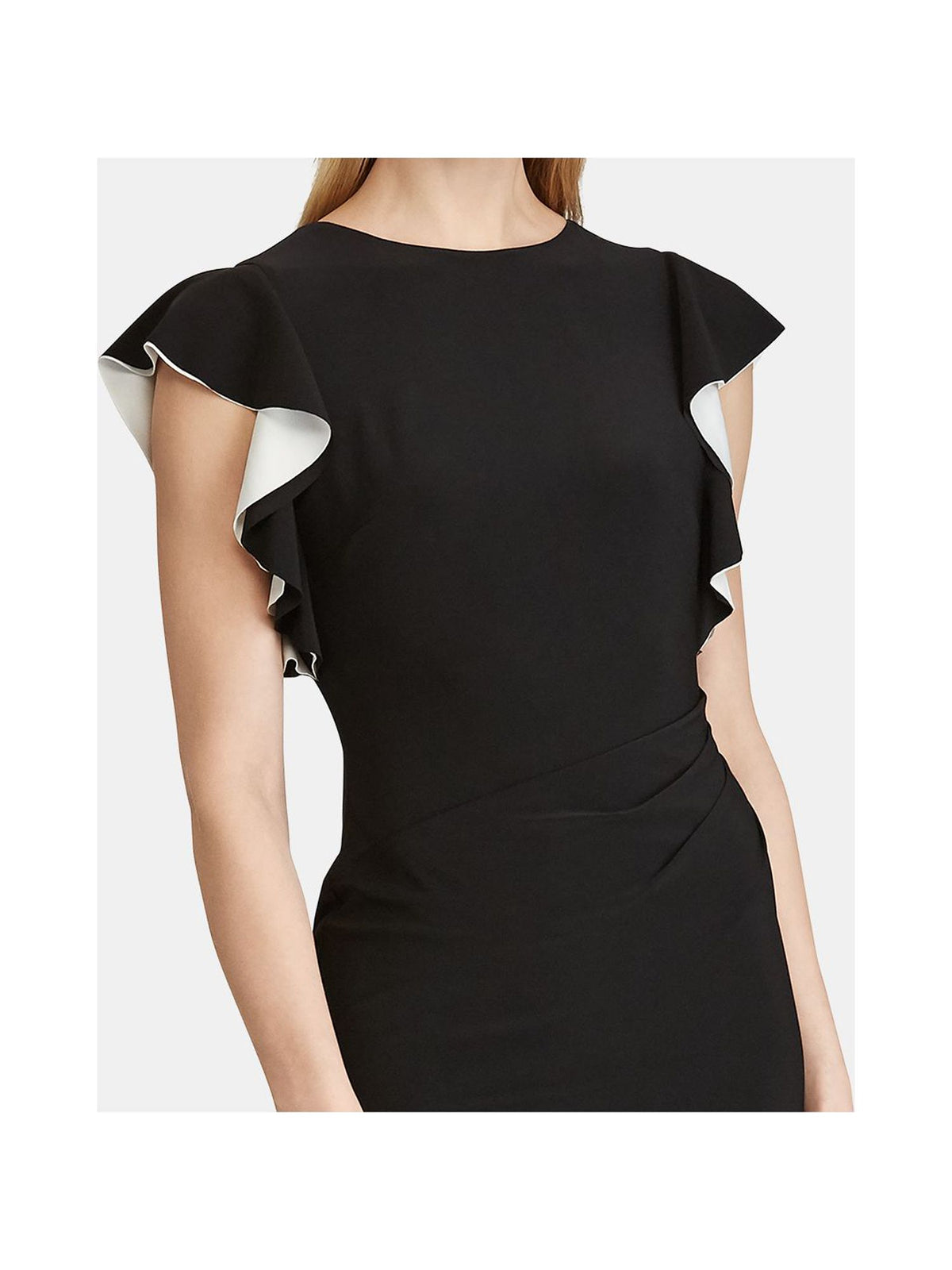 Black Crew Neck Sheath Dress Petites 2P K862726