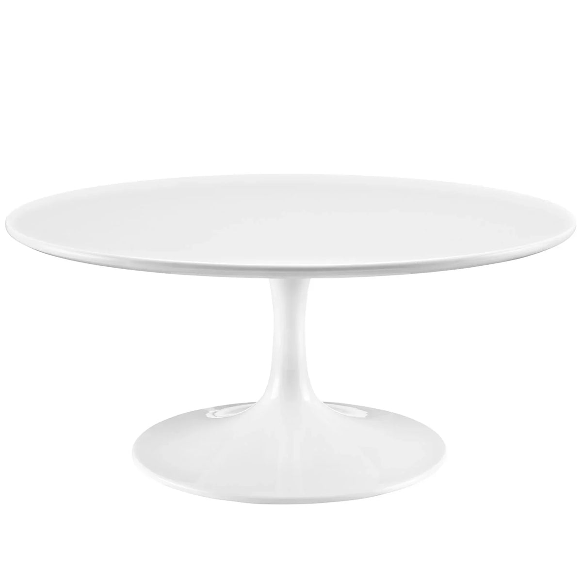 36" Round Wood Coffee Table in White V379201