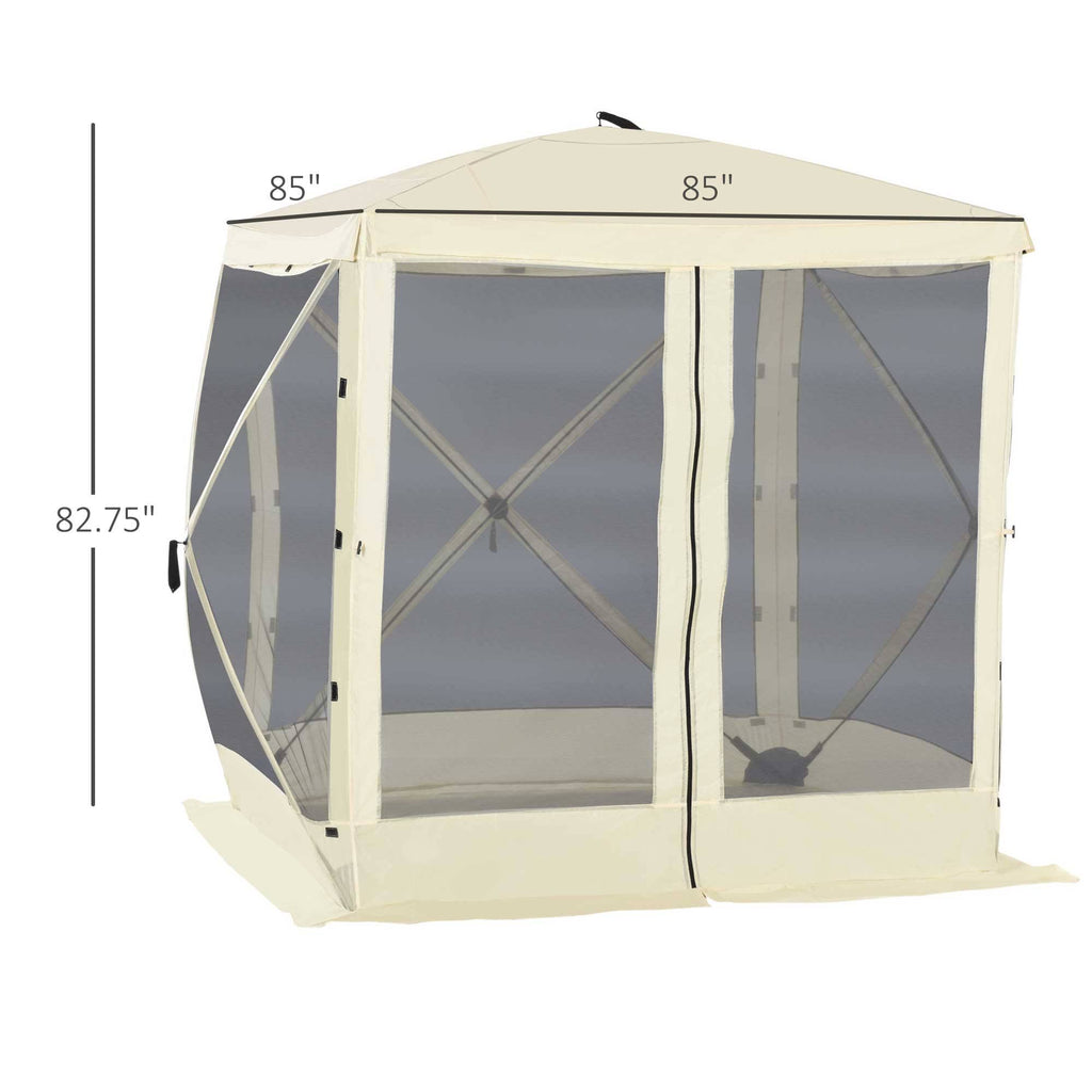 Beige Pop Up Camping Canopy Tent with Carry Bag H5029