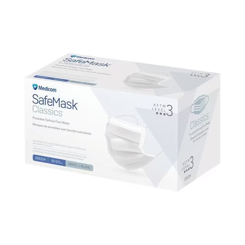White ASTM Level 3 Earloop Face Masks 50/Pk W836