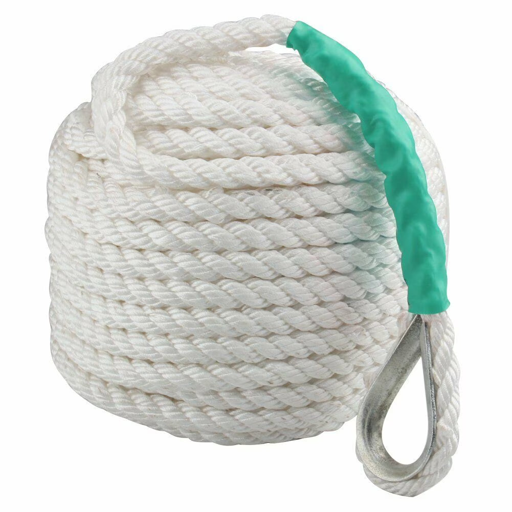 Nylon Anchor Rope for Boat 1/2"x 200ft, White F260879