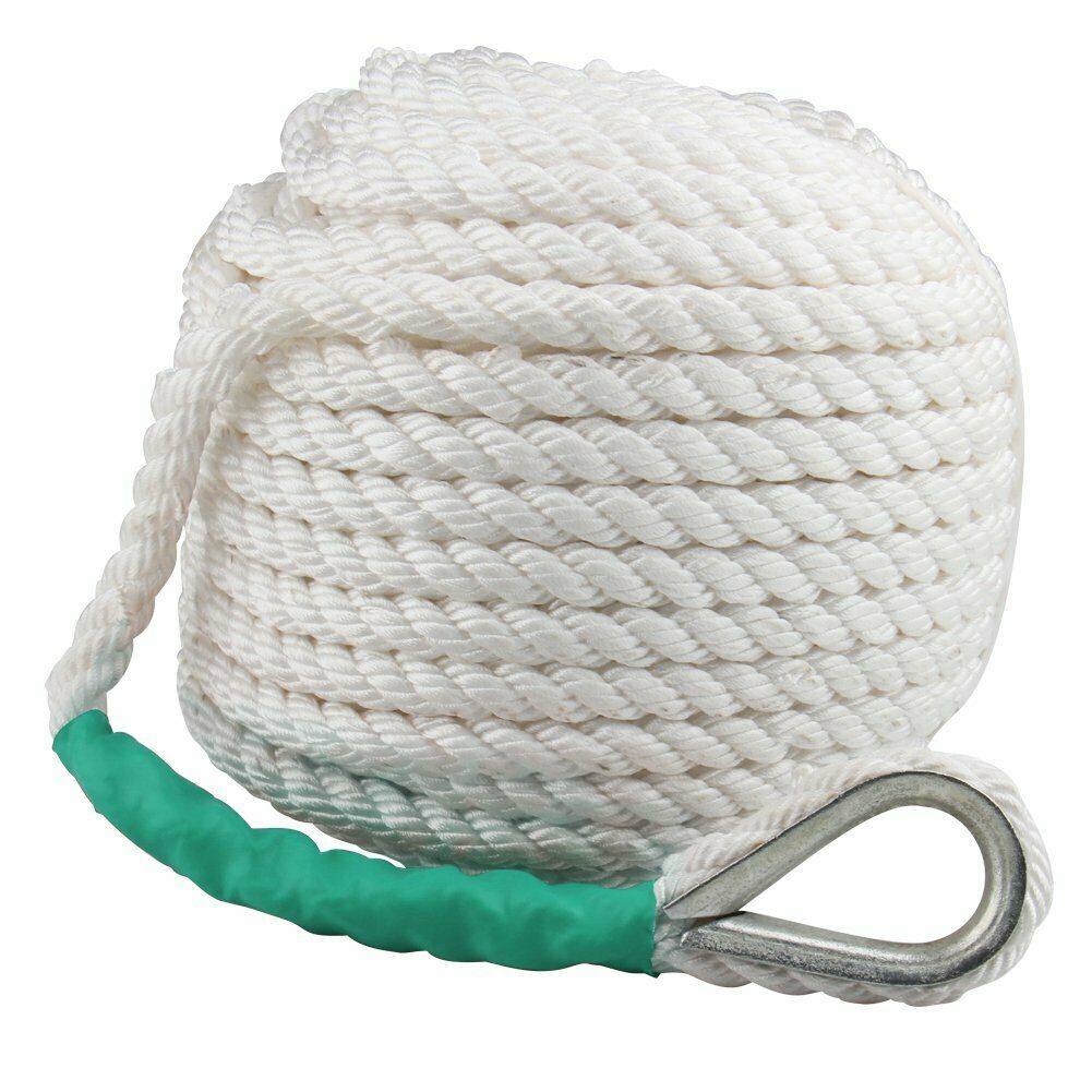 Nylon Anchor Rope for Boat 1/2"x 200ft, White F260879