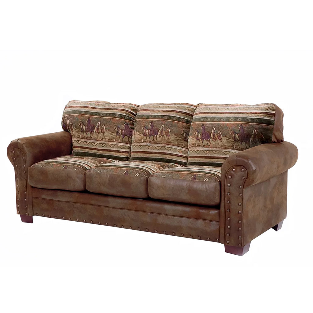 Microfiber Wild Horses Sofa in Brown Z314666