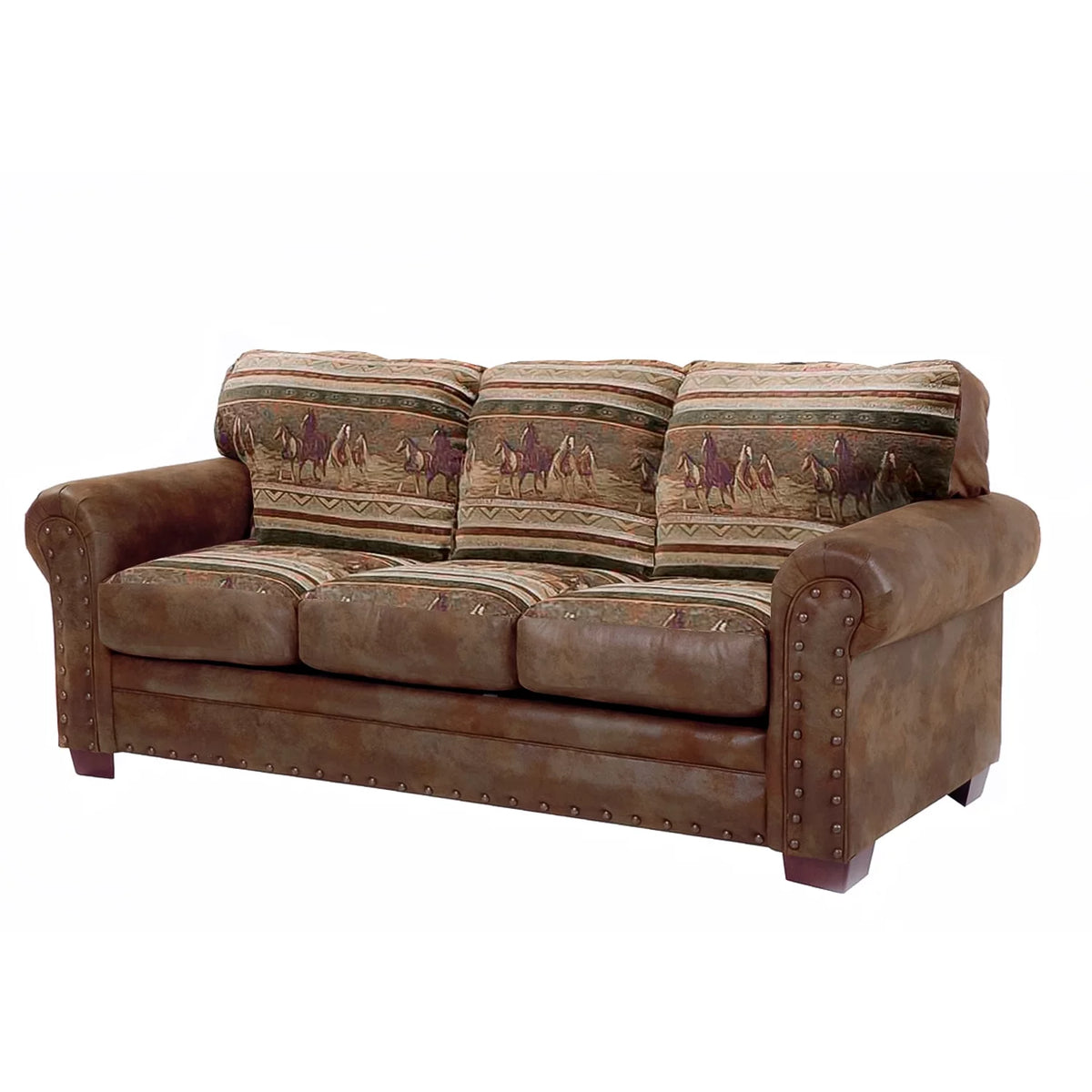 Microfiber Wild Horses Sofa in Brown Z314666