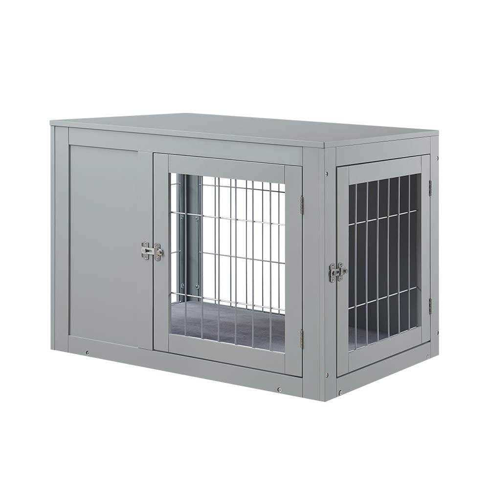 Wooden Dog Crate End Table with Cushion E860