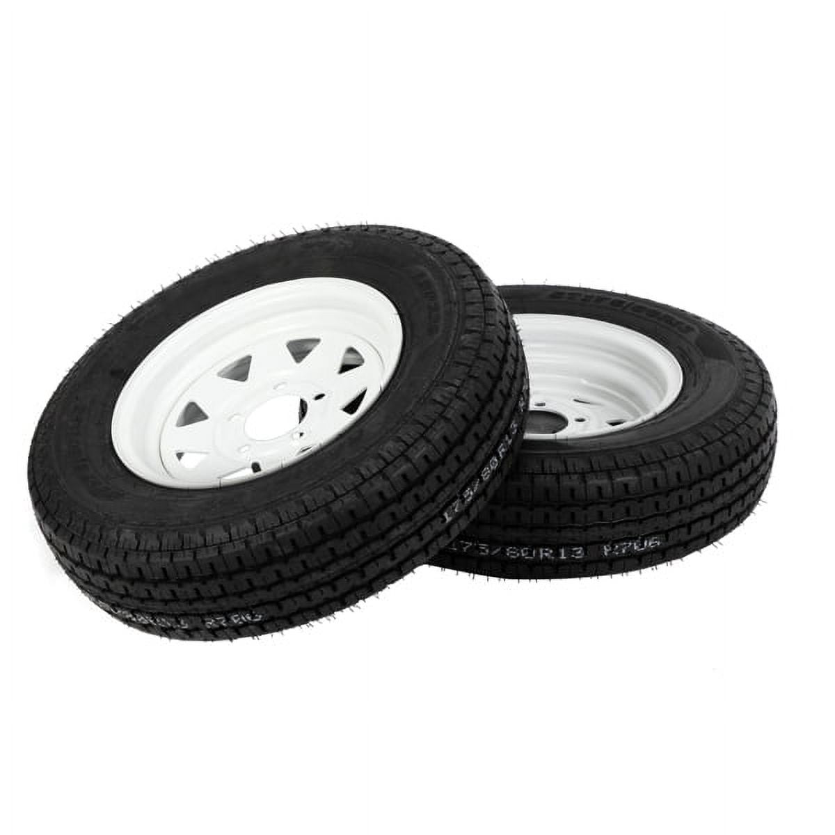 2-Pk Trailer Tire & Rim ST175/80R13 13" Load C 5 Lug White Spoke B94480