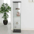 Black Glass Display Cabinet with 4 Shelves H2675