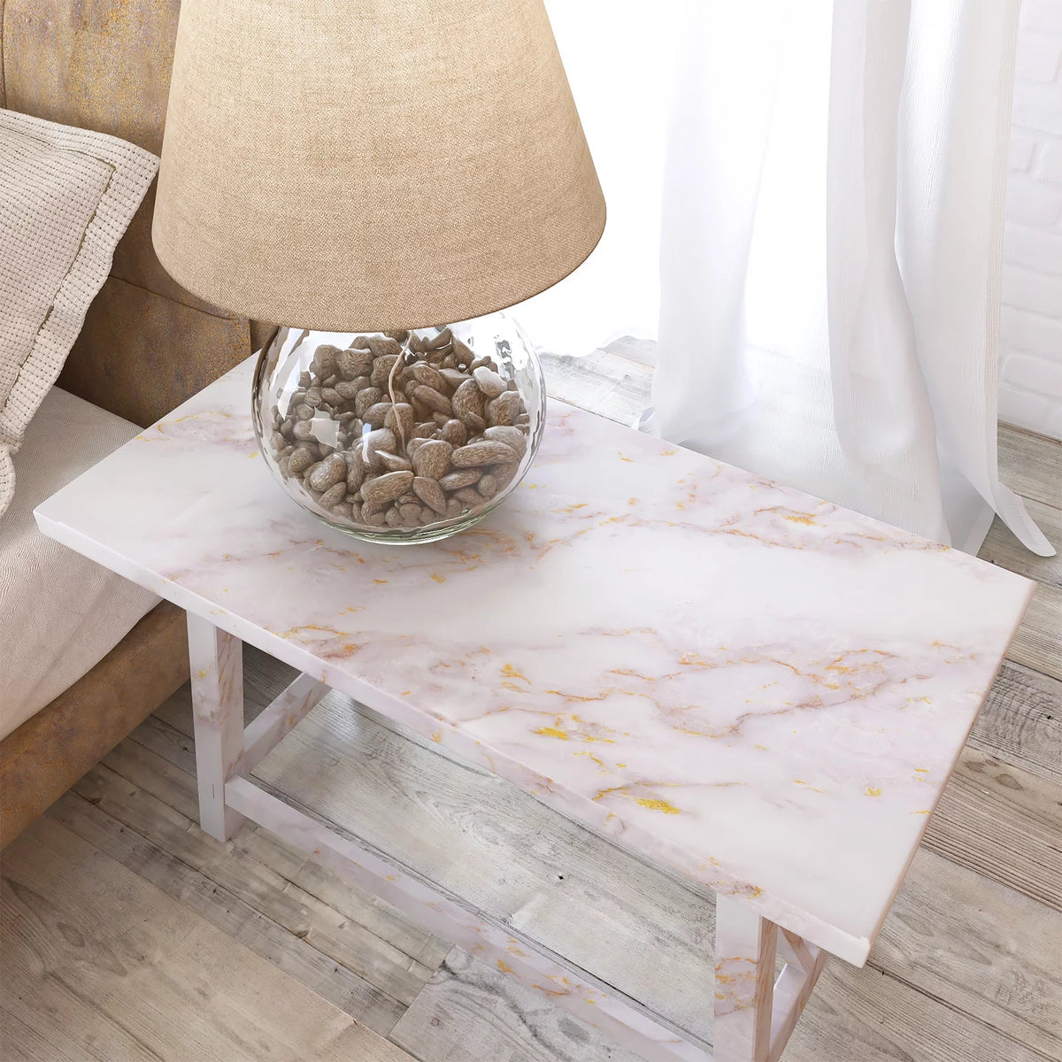 Gold White Marble Peel and Stick Contact Paper Z77847