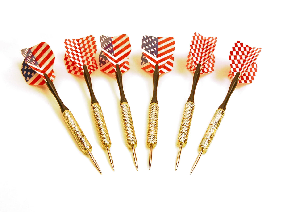 Dart Board with 6 Brass Darts 16.5 inch J5323