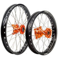 Black Rim Silver Spoke Orange Hub Front and Rear Wheel F888380