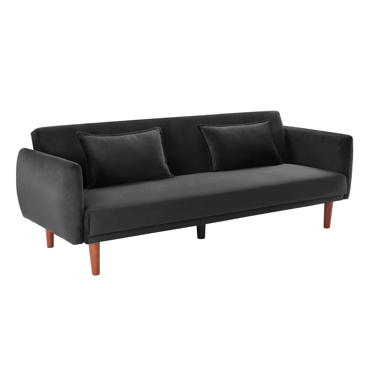Black Velvet Convertible Sofa Bed R1247