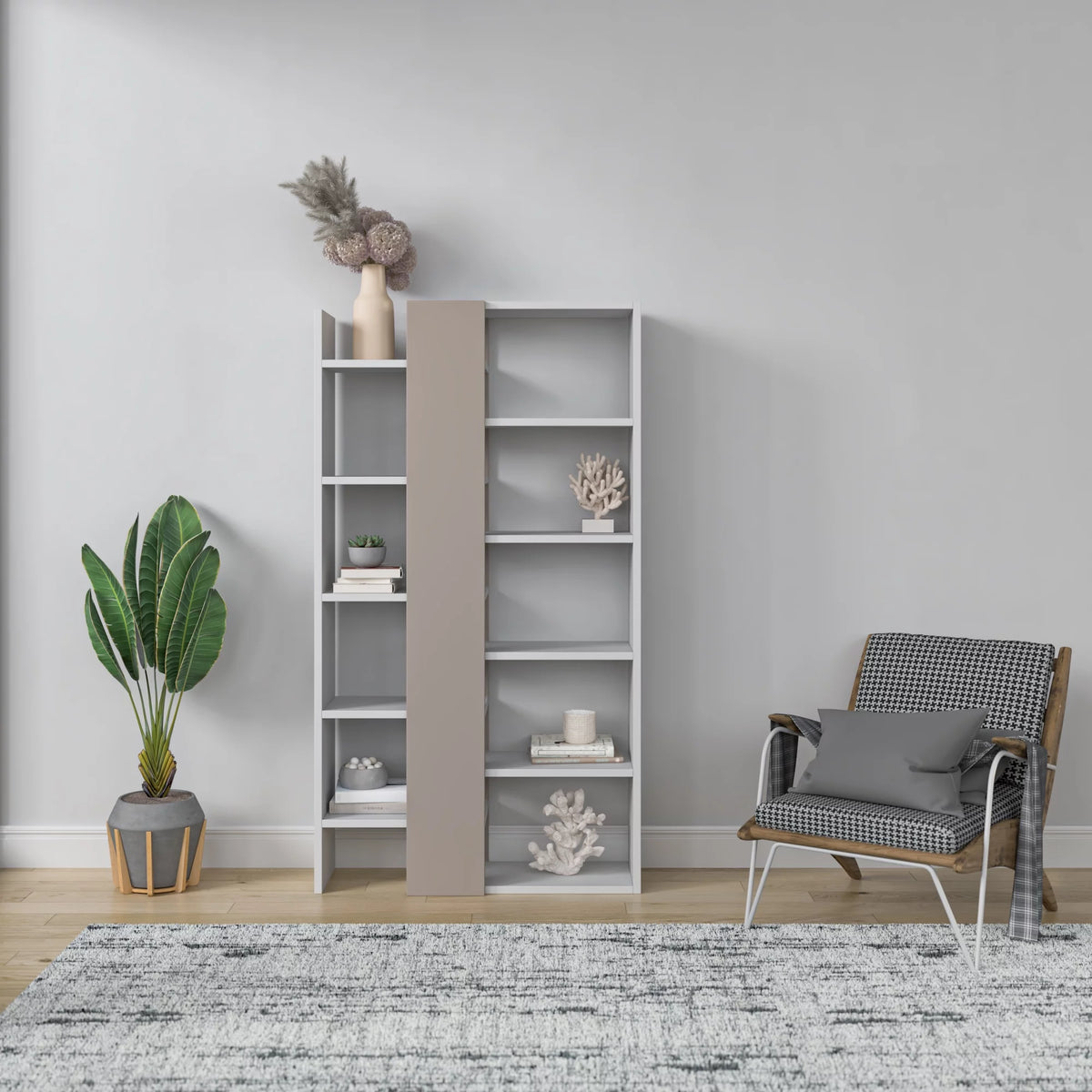 White Light Mocha Modern Bookcase J318313