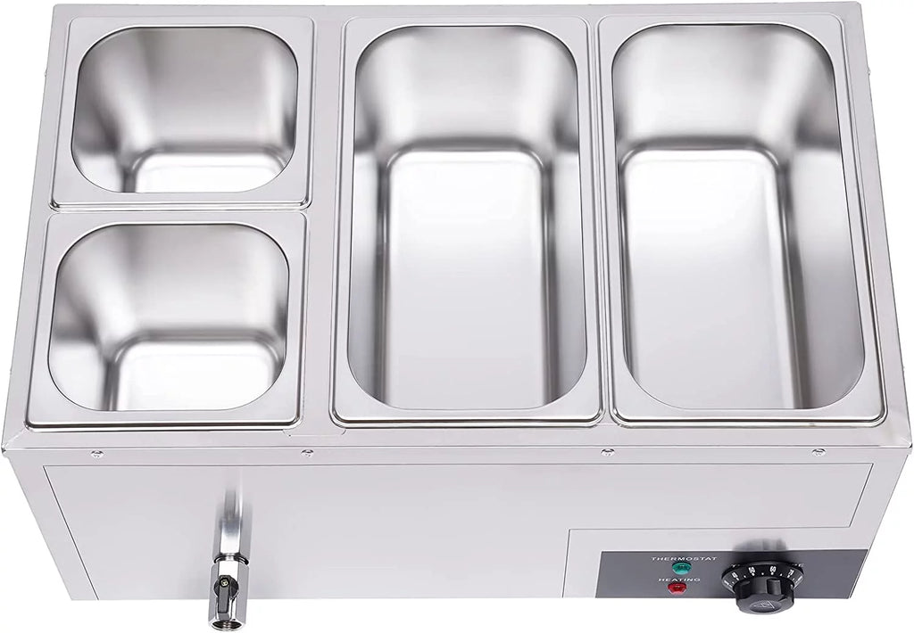 850W Stainless Steel 4-Pan Commercial Food Warmer R910910