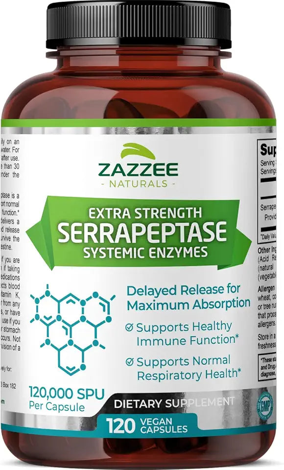 Delayed Release Serrapeptase 120 Vegan Capsules I344284