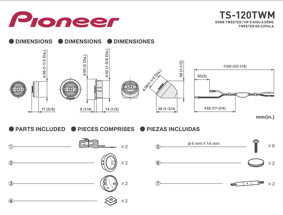 Polyimide Dome Tweeters with Universal Adapters Q153159
