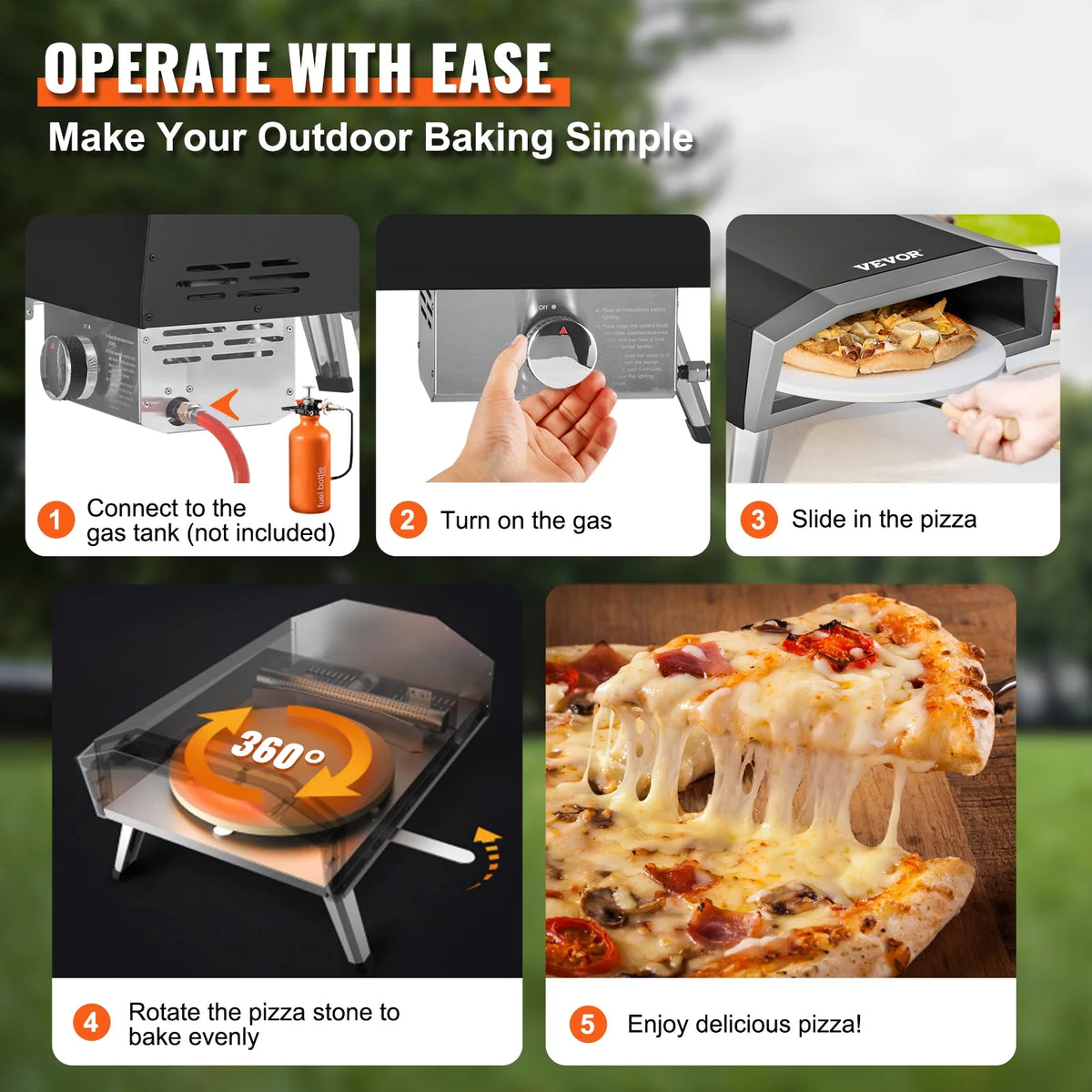 16" Portable Gas Pizza Oven D6988