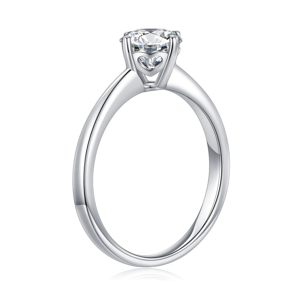 1ct Halo Moissanite Engagement Ring 925 Sterling Silver Four-Prong Round Cut Ring L792758