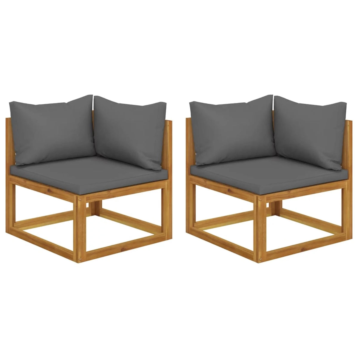 2 Piece Acacia Wood Sectional Corner Sofa Set K910