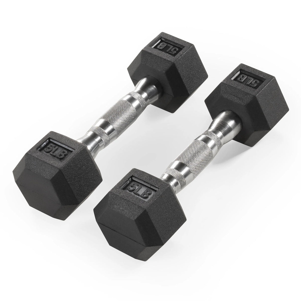 5 lb Rubber Hex Dumbbells T690