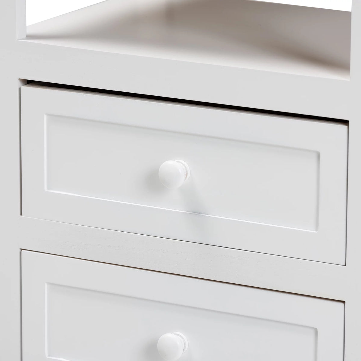 White 2-Drawer Wood Nightstand N912