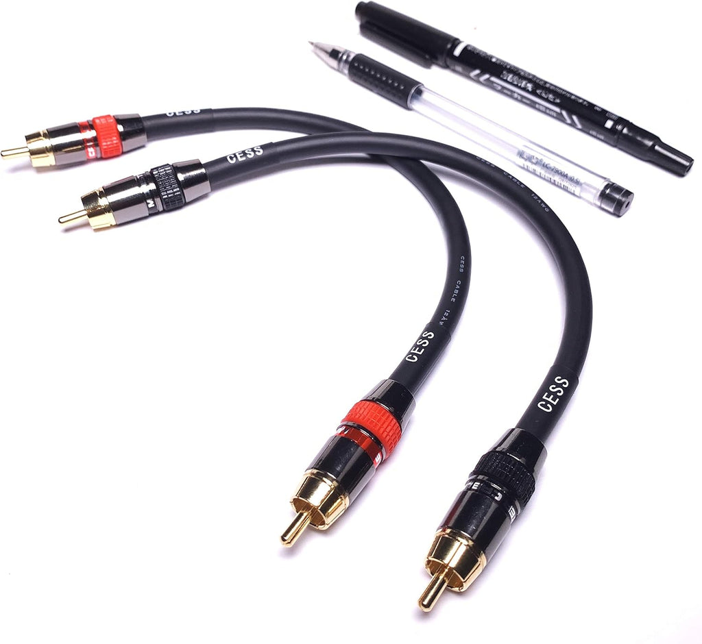 Low Noise 12 Gauge RCA Audio Patch Cable (1 Foot) Y575542