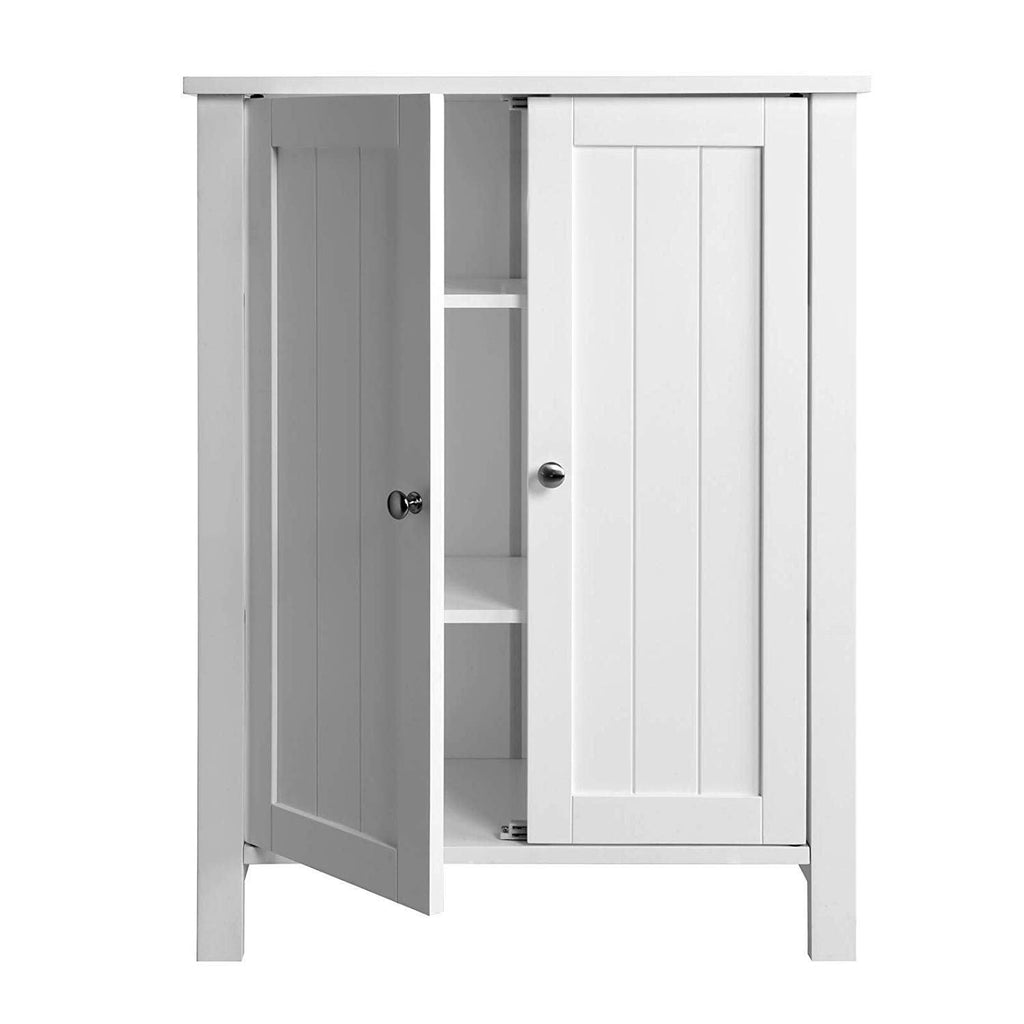 White Storage Cabinet with Double Door Adjustable Shelf K986661