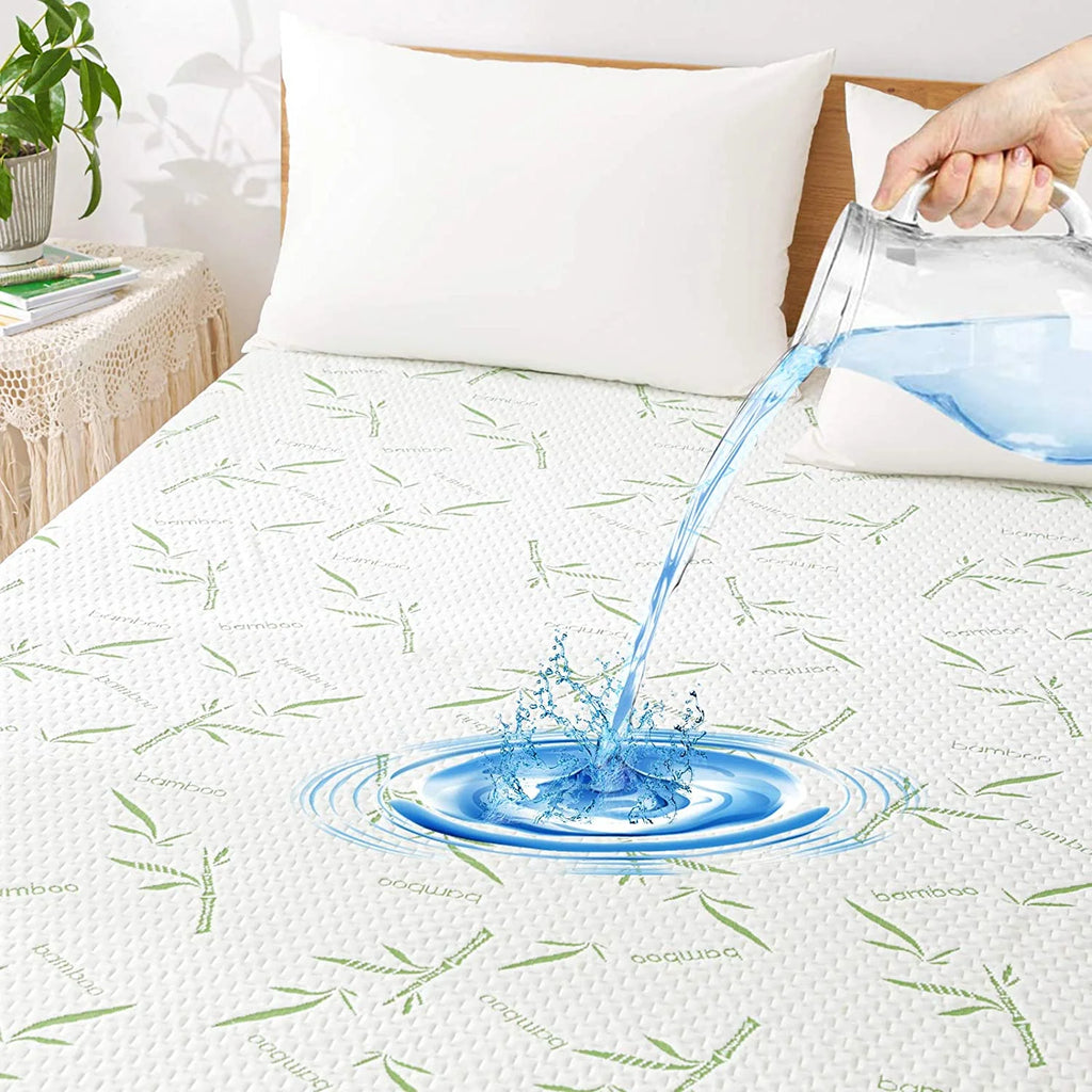 Twin Size Waterproof Bamboo Mattress Protector with Cooling Fabric G3517