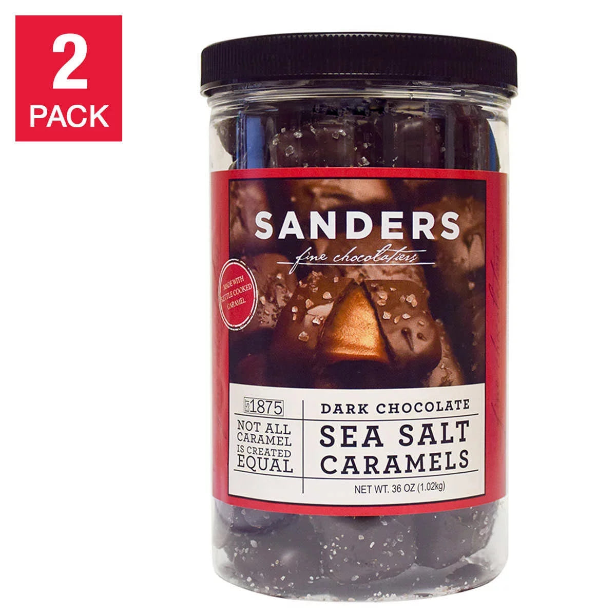 Dark Chocolate Sea Salt Caramels 36 oz., 2-pack Q746