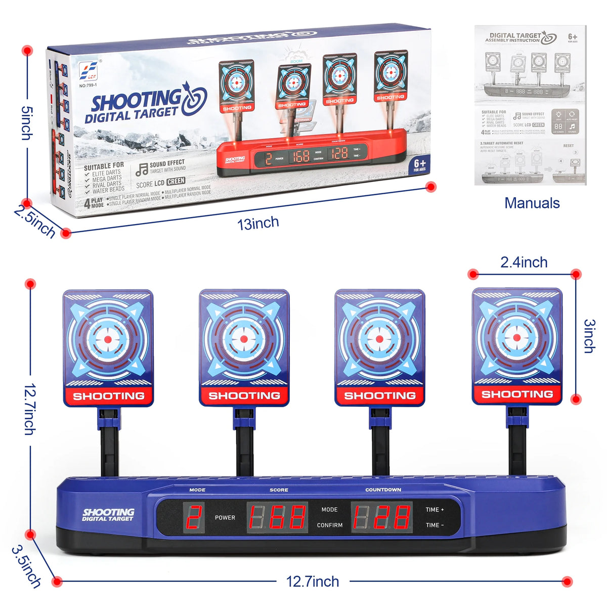 Electronic Shooting Target with Auto Reset Digital Scoring L36856