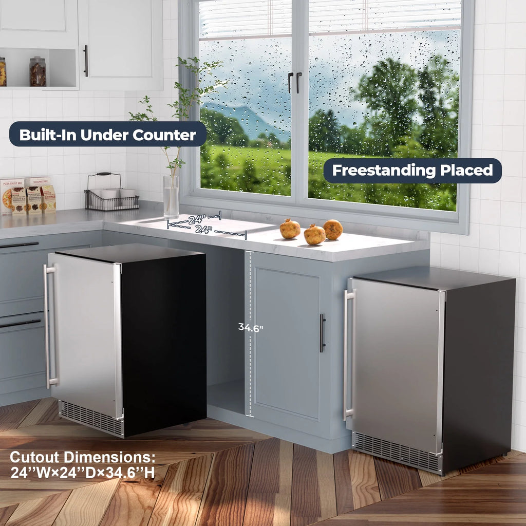 24" 5.4 Cu.Ft. Built-in Stainless Steel Beverage Fridge R92211