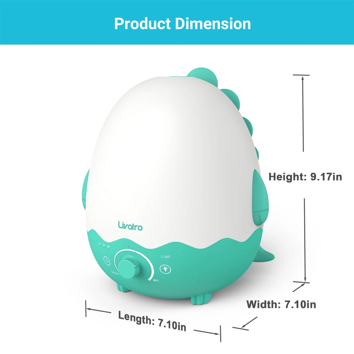 Cool Mist Humidifier with Diffuser, Night Light, Timer U4446