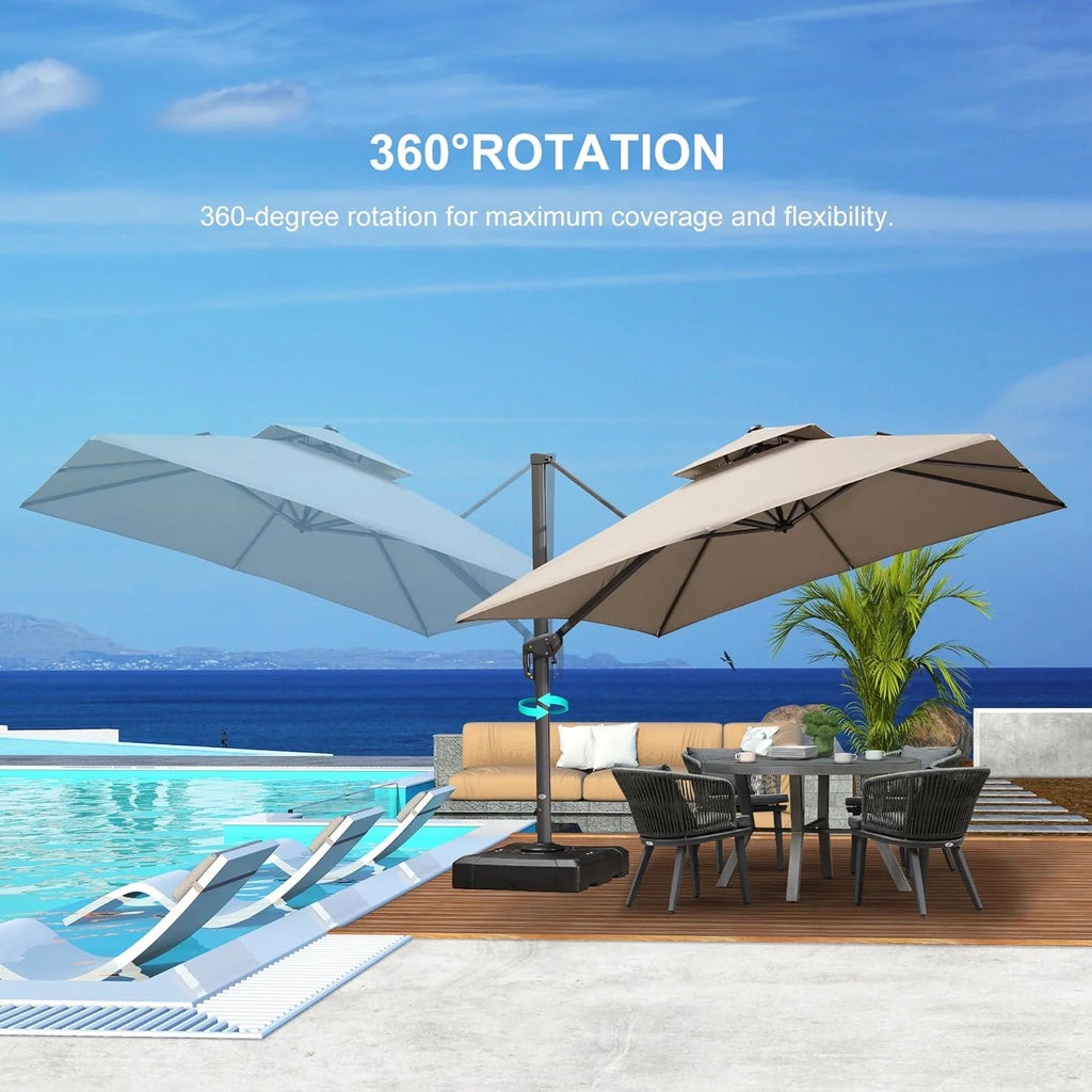 9' X 12' Olefin Cantilever Patio Umbrella M280522