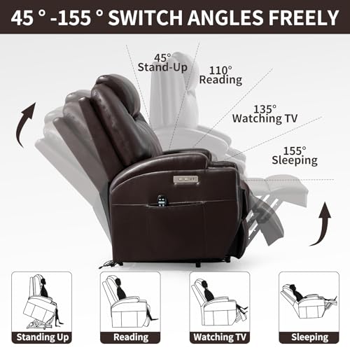 Black Power Lift Recliner Chair with Heat and Massage O349