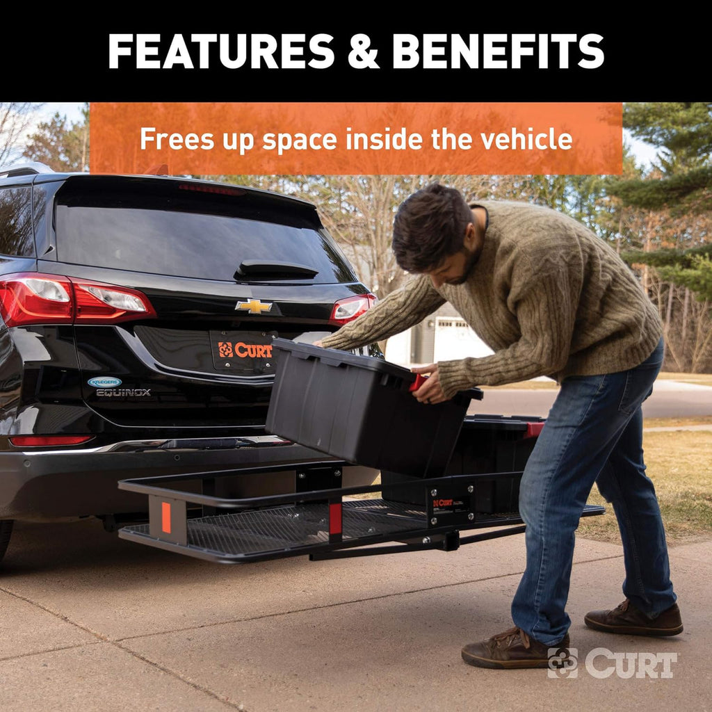 60 x 24-Inch Black Steel Basket Hitch Cargo Carrier L74367