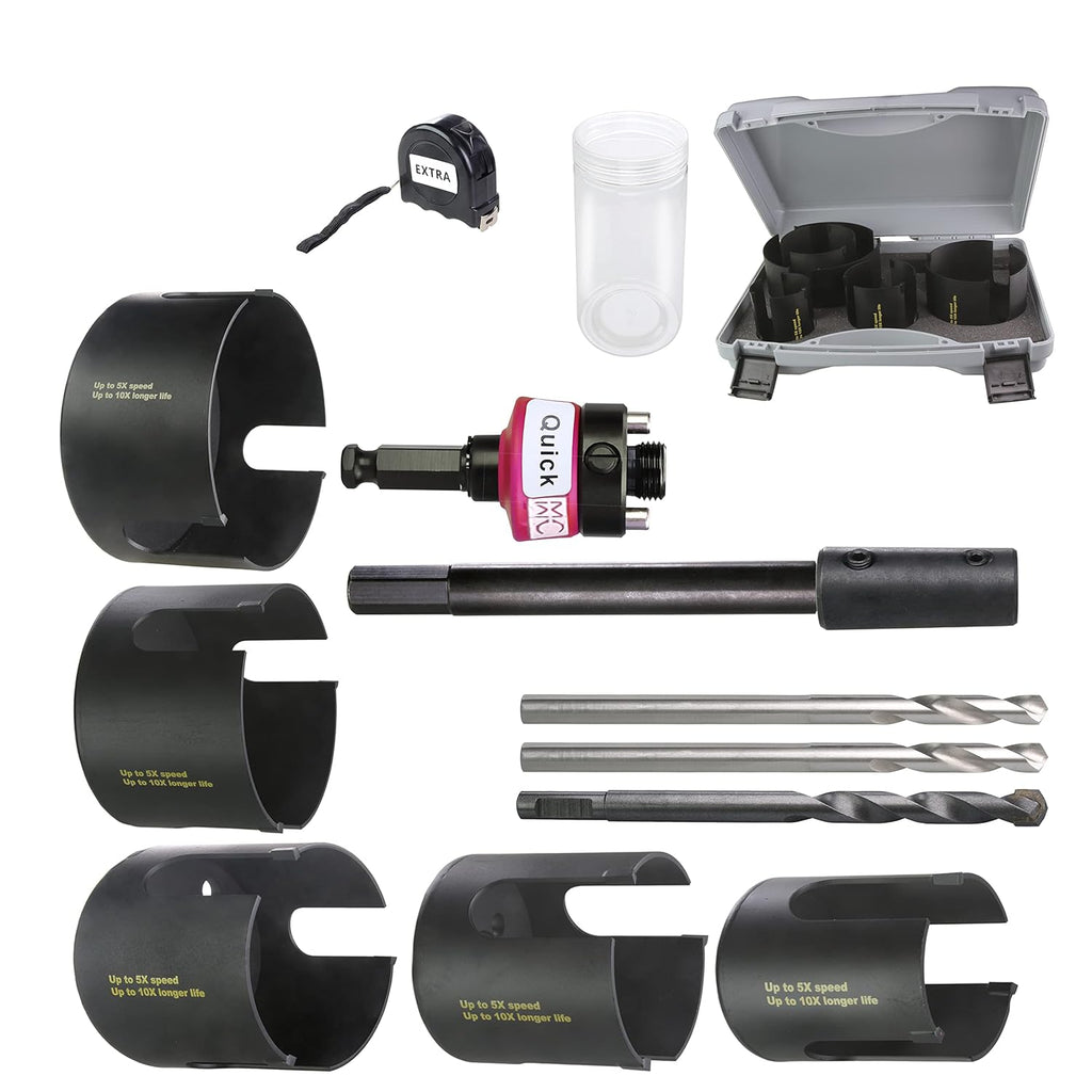Carbide Tipped Hole Saw Kit 5 Pcs with Quick Change Mandrel L35353