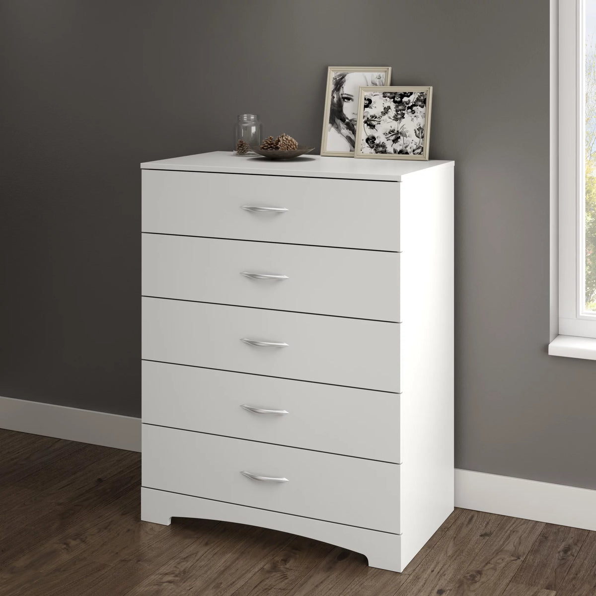 5 Drawer Dresser Pure Black E9971