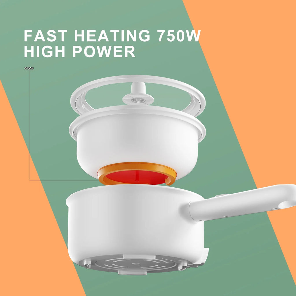 Non-Stick Electric Hot Pot with Strainer, 2.64 Quart, White W68485