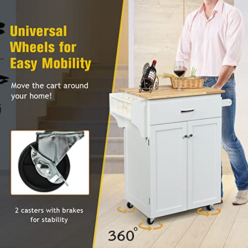 Kitchen Island Cart with Storage on Wheels F1845