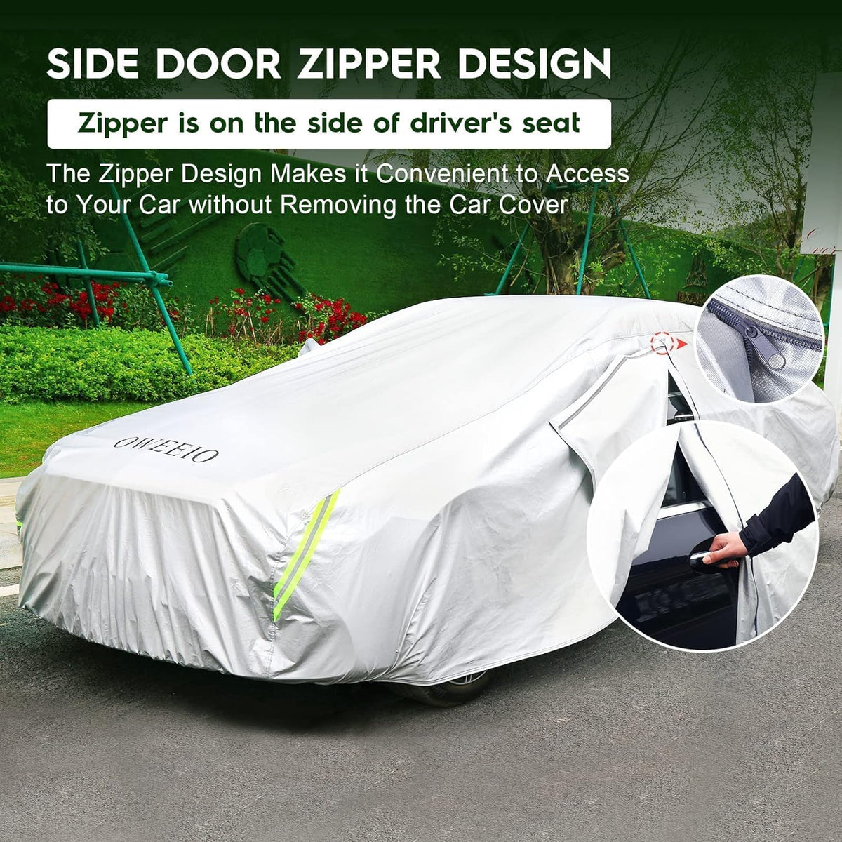 6 Layers Waterproof All Weather Car Cover with Zipper O663