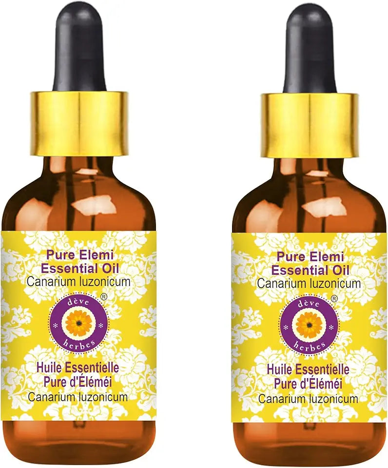 Pure Elemi Essential Oil with Glass Dropper Steam Distilled 100ml X 2 Y449386