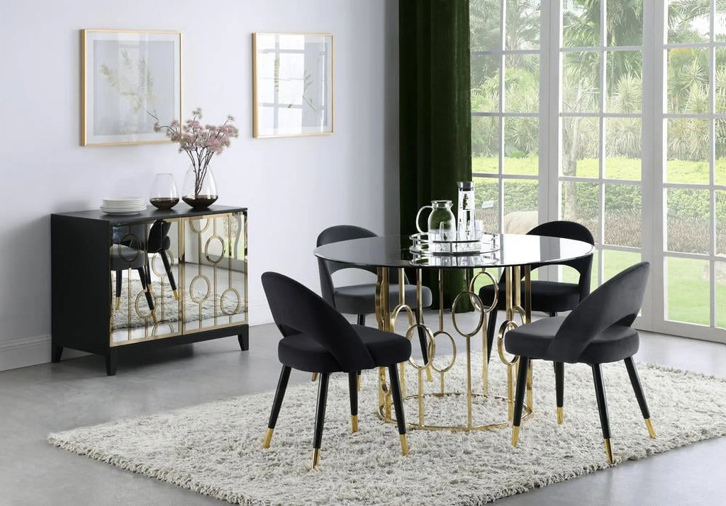 Arched Back Upholstered Side Chairs Black (Set of 2) M5470