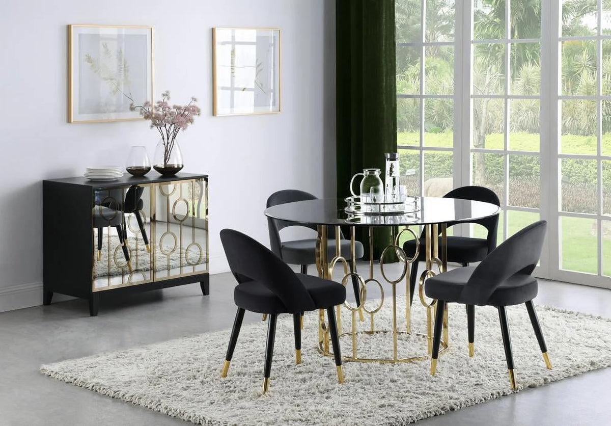 Arched Back Upholstered Side Chairs Black (Set of 2) M5470