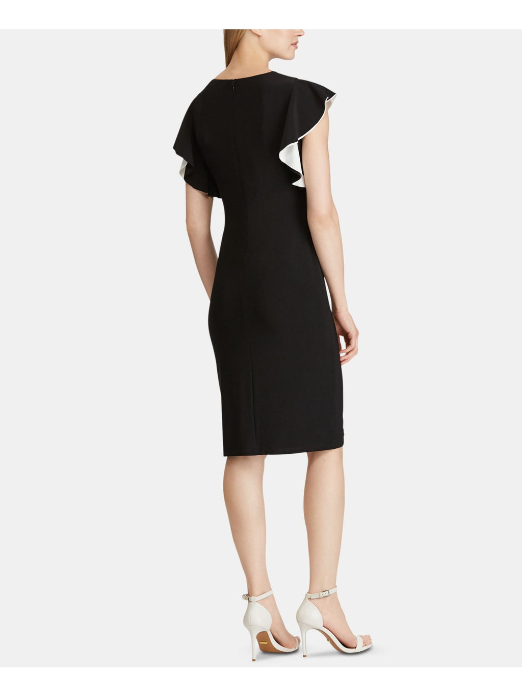 Black Crew Neck Sheath Dress Petites 2P K862726